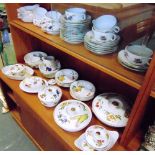 A GROUP OF ROYAL WORCESTER 'EVESHAM' CERAMICS including two handled bowls on stands, bowls and