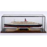 A MODEL OF THE CUNARD PASSENGER LINER 'QUEEN ELIZABETH 2' of plastic construction, approximately