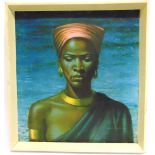 AFTER VLADIMIR TRETCHIKOFF (1913-2006) 'Zulu Girl' Coloured print 54cm x 49cm
