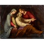 CONTINENTAL SCHOOL (19TH CENTURY) Jesus, Mary & Martha, oil on canvas, unsigned, 71.5cm x 91.5cm,