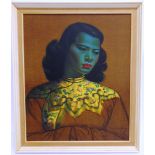 AFTER VLADIMIR TRETCHIKOFF (1913-2006) 'Chinese Girl' (The Green Lady) Coloured print 59cm x 49cm
