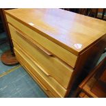A REMPLOY TEAK CHEST OF THREE DRAWERS 75cm wide 45cm deep 70cm high