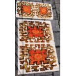 TWO QUAYLE CARPETS 'NORSK RYA' RUGS: the larger 126cm x 195cm; the smaller 87cm x 160cm