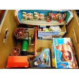 ASSORTED TOYS & COLLECTABLES comprising a Mamod traction engine, unboxed; a battery-operated