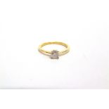 A 9 CARAT GOLD SINGLE STONE RING the brilliant cut of approximately 0.38 carats, finger size L1/2,