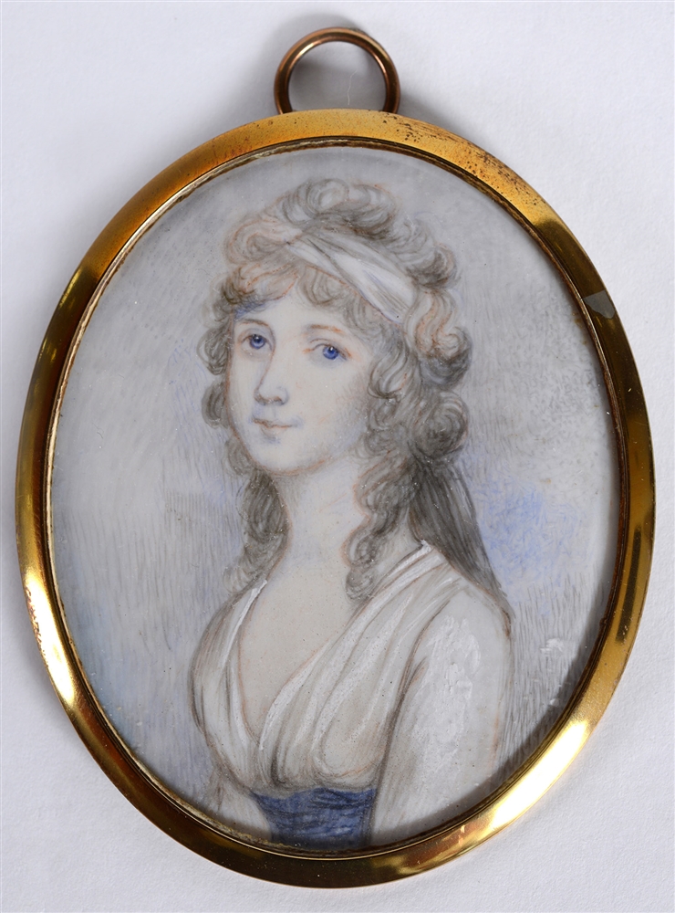 BRITISH SCHOOL (19TH CENTURY) Miniature Portrait of a Lady, watercolour and bodycolour, unsigned,