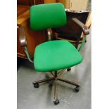 AN OFFICE SWIVEL ARMCHAIR with paper label 'SELECTED FOR THE DESIGN CENTRE LONDON', together with