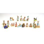 A GROUP OF SIXTEEN ASSORTED ROYAL ALBERT BEATRIX POTTER FIGURES and two Royal Doulton Bunnikins