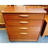 AN AUSTINSUITE TEAK CHEST OF FOUR DRAWERS 79cm wide 42cm deep 85cm high