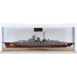 A MODEL OF THE GERMAN KREIGSMARINE BATTLESHIP 'BISMARCK' of mixed material construction,