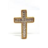 A 9 CARAT GOLD DIAMOND SET CROSS PENDANT the forty six brilliant cuts totalling approximately 1.3