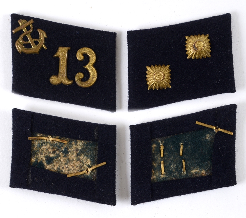 STURMABTEILUNG (SA) - SA TRUPPFUHRER 13TH NAVAL STANDARTE COLLAR TABS (KRAGENSPIEGEL) navy blue wool