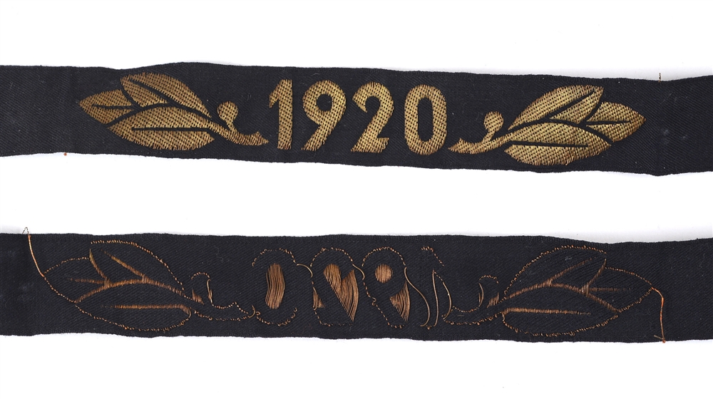 TECHNISCHE NOTHILFE (TENO) - COMMEMORATIVE '1920' CUFF TITLE of black cotton construction with