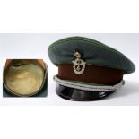 POLIZEI - MUNICIPAL POLIZEI OFFICERS VISOR CAP (SCHIRMMUTZE) of police green coloured wool