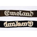 REICHSARBEITSDIENST (RAD) - EM/NCO 'EMSLAND' DISTRICT CUFF TITLE machine embroidered white letters