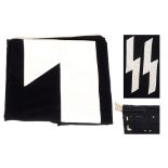 SCHUTZSTAFFEL (SS) - A VERY RARE SS BANNER OR HOUSE FLAG of double-sided multi-piece black and white