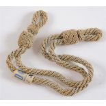 DAS DEUTSCHE HEER - OFFICER'S VISOR CAP CHIN CORD (STURMRIEMEN) dual twisted cord with interwoven