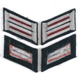 DAS DEUTSCHE HEER - NEBELTRUPPEN (SMOKE) OFFICER'S COLLAR TABS (KRAGENPATTEN) hand embroidered matte