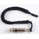 TECHNISCHE NOTHILFE (TENO) - A RARE TN WHISTLE AND LANYARD regulation plated issue with an