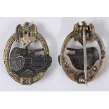 ARMY/WAFFEN-SS SPECIAL GRADE OF THE TANK BATTLE BADGE IN SILVER (PANZERKAMPFABZEICHEN IN SILBER