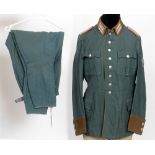 POLIZEI - GENDARMERIE OFFICER'S SERVICE UNIFORM (REVIER/OBERMEISTER) Police green wool rayon blend