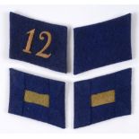 STURMABTEILUNG (SA) - SA MARINE STANDARTE (KRAGENPATTEN) COLLAR TABS(KRAGENSPIEGEL) navy blue wool