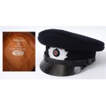 TECHNISCHE NOTHILFE (TENO) ENLISTED MANS/NCOS VISOR CAP (DIENSTMUTZE) BY EREL OF BERLIN dark navy-