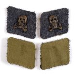 STURMABTEILUNG (SA) FREIKORPS - EISERNE (IRON) BRIGADE COLLAR TABS (KRAGENSPIEGEL) blue wool