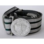 FORSTCHUTZ (FORESTRY SERVICE) - OFFICER'S BROCADE BELT AND BELT BUCKLE BY ASSMANN the oval buckle of