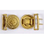 POLIZEI - OFFICER'S BELT BUCKLE 1936 pattern, gilt washed, die-struck circular aluminium