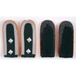 POLIZEI - A PAIR OF MILITARY POLICE OBERFELDWEBEL SHOULDER BOARDS slip on type of green wool
