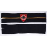 REICHSKRIEGERBUND (NS-RKB)- OFFICER'S ARMBAND (ARMELBINDE) of navy wool three-piece construction the