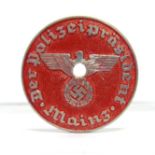 NATIONAL SOZIALISTISCHE DEUTSCHE ARBEITERPARTEI (NSDAP) VEHICLE LICENCE PLATE TAG (Polizeiprasident)