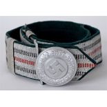 POLIZEI - OFFICER'S BROCADE BELT AND BELT BUCKLE the circular buckle of two-piece die-stamped zinc