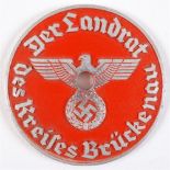 NATIONAL SOZIALISTISCHE DEUTSCHE ARBEITERPARTEI (NSDAP) VEHICLE LICENCE PLATE TAG (Landrat des