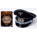 TECHNISCHEN NOTHILFE (TENO) - RARE OFFICERS VISOR CAP (SCHIRMMUTZE) private purchase of quality navy