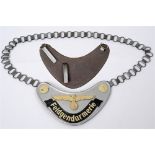 POLIZEI - 'FELDGENDARMERIE' (POLICE) SERVICE DUTY GORGET 'RINGKRAGEN' of five-piece, silver washed