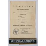 DAS DEUTSCHE HEER - HEERESGRUPPE AFRIKA KORPS CUFF TITLE full length, machine woven, with dark green