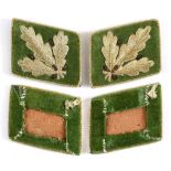 POLIZEI - BRIGADEFUHRER (GENERAL RANK) COLLAR TABS green velvet construction with embroidered gold