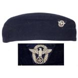 POLIZEI - EM/NCO POLICE OVERSEAS CAP navy blue wool construction, bearing a second pattern,