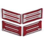 POLIZEI - FEURSCHUTZPOLIZEI NCOS COLLAR TABS machine woven red rayon base with machine woven