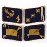 STURMABTEILUNG (SA) - SA OBERSTURMFUHRER 4TH NAVAL STANDARTE COLLAR TABS (KRAGENSPIEGEL) navy blue