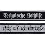 TECHNISCHE NOTHILFE (TENO) - ENLISTED MANS/NCO'S CUFF TITLE (ARMELSTREIFFEN) of ribbed black rayon