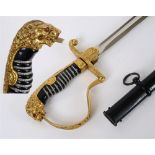 DAS DEUTSCHE HEER - LION'S HEAD SABRE FOR ARMY OFFICER'S BY PUMA, SOLINGEN the 82.5cm slightly