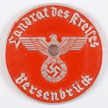 NATIONAL SOZIALISTISCHE DEUTSCHE ARBEITERPARTEI (NSDAP) VEHICLE LICENCE PLATE TAG (Landrat des