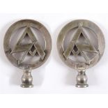 STURMABTEILUNG (SA) - VEHICLE PENNANT FINIAL nickel-plated cast brass construction, the circular