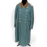 POLIZEI - GENDARMERIE OFFICER'S SERVICE GREATCOAT (REVIER - OBERMEISTER) Police green cloth