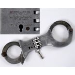 POLIZEI - ORDNUNGSPOLIZEI (ORPO) HIGH SECURITY HANDCUFFS BY AUGUST SCHWARZ OF BERLIN steel and