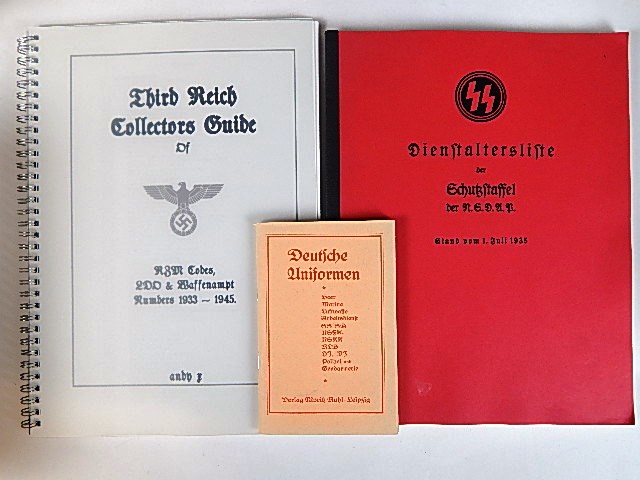 BOOKS - THIRD REICH COLLECTORS GUIDE OF R.Z.M. CODES 1933 - 1945: softcover; Dienstaltersliste der