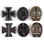 IRON CROSS 1ST CLASS 1939 (EISERNES KREUZ 1. KLASSE) with needle pin back; Armed Forces (